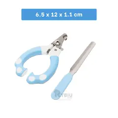 GENERICO - Alicate de Uñas Ligero Chico Celeste Y+Banderitas Adhesivas