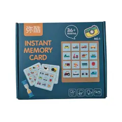 GENERICO - Juego de cartas de memoria instantánea de madera