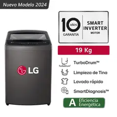 LG - Lavadora WT19BVTB 19 Kg TurboDrum Carga Superior - Negro