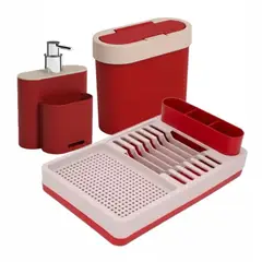 COZA - Juego de Cocina 3 Piezas Flat Rojo
