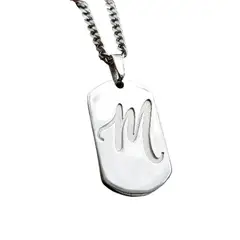 LUYA JOYERÍA - Collar placa militar con inicial