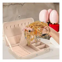 GENERICO - Joyero Modelo Organizador en Color Beige Y+Papel de Regalo