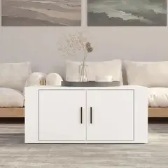 TU MESITA - Mesa de Centro Dinora color Blanco 2 puertas
