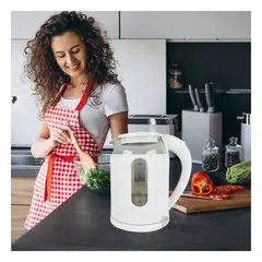 GENERICO - Tetera Electrica de 2L en Color Blanco Y+Gift MiniAgenda