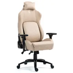 DREIZT - Silla Gamer Titan Series Beige Premium Almohadilla Inteligente