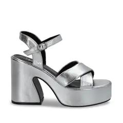 GOTTA - Sandalia Plataforma Plateada Mujer 45701