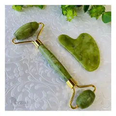 GENERICO - Masajeador de Piedra Jade Color Verde Y+Regalo Stickers