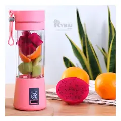 RYBIU IMPORT - Licuadora Chiquita Portatil Color Rosado Y+Papel de Regalo