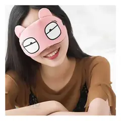 GENERICO - Antifaz con Gel con Diseño de Ojos en Color Rosado