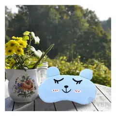 GENERICO - Antifaz con Gel con Diseño de Ojos en Color Celeste