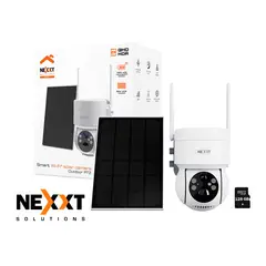 NEXXT SOLUTIONS - Cámara Inalámbrica PTZ Nexxt NHC-OP20S 3MP 2K Panel Solar Sirena IP65 + SD 128GB