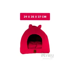 GENERICO - Casita Apta de Can Suave en Color Rojo Y+Ligas de Regalo