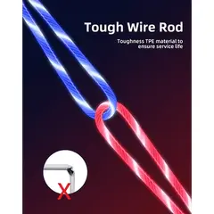 GENERICO - Cable Magnetico Led 2A - 360 Greenport Rojo - 1 Metro