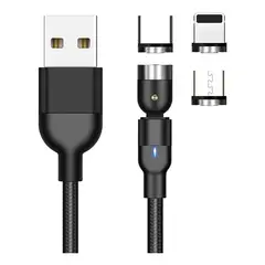 GENERICO - Cable Magnetico 3A Greenport Negro 2 metros