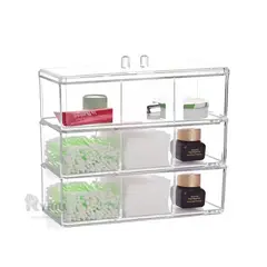 GENERICO - Organizador de 3 Divisiones Transparente Y+Gift Stickers