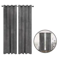 BUYPAL - Cortina Blackout Sala 140x220 cm en Poliéster con Aro Metálico Grafito Gris