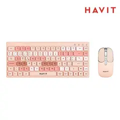 HAVIT - KIT TECLADO Y MOUSE KB831WB-SP ROSA BLANCO