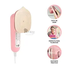 GENERICO - Planchador Chica con Buena Potencia Rosado Y+Gift Stickers