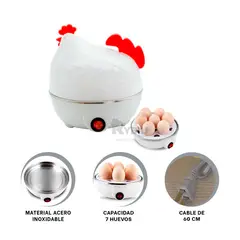 GENERICO - Hervidora Practica de Huevos Blanco Y+Banderitas Adhesivas