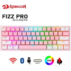 REDRAGON - Teclado Inalámbrico Fizz Pro-Rosa