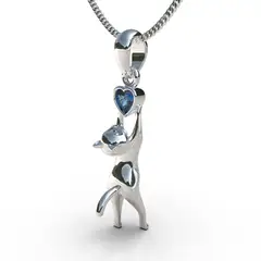 LUYA JOYERÍA - Collar de gato con corte corazón de Luya