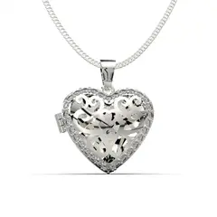 LUYA JOYERÍA - Collar relicario corazón con corte circular