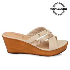 Viale - Sandalia Slide Casual ECO-2502 Vainilla Cuero