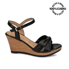 Viale - Sandalia Dorsay Casual ECO-2503 Negro Cuero