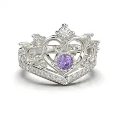 LUYA JOYERÍA - Anillo corona con corte circular