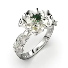 LUYA JOYERÍA - Anillo de flor con corte circular