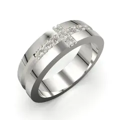 LUYA JOYERÍA - Anillo cruz con corte circular