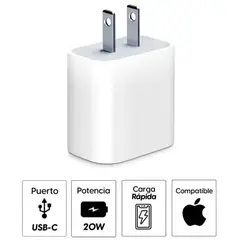 GENERICO - CARGADOR IPHONE 20W CUBO NUEVO - CAJA