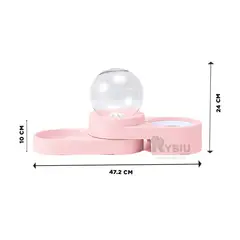 GENERICO - Alimentador Durable para Gatos Rosado Y+Envoltorio de Regalo