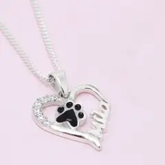 LUYA JOYERÍA - Collar de corazón con huella de perro y nombre personalizado