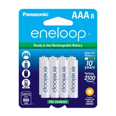 PANASONIC - Pilas Recargables Eneloop AAA x8 750mAh