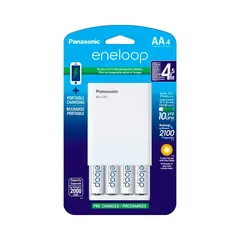 PANASONIC - Pilas Recargables Eneloop 1900mAh x4 AA + Cargador BQ-CC87