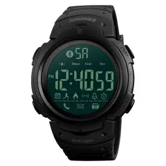 SKMEI - Reloj 1301 Smartwatch Podómetro Bluetooth Negro Correa Silicona