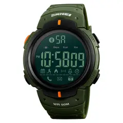 SKMEI - Reloj 1301 Smartwatch Podómetro Bluetooth Verde Correa Silicona_.