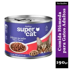 SUPERCAT - Comida Húmeda Salsa para Gatos Sabor Carne 190 gr