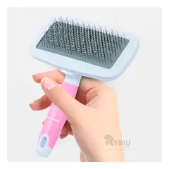 RYBIU IMPORT - Kit Practico con Mini Peine de Gato Rosado Y+Regalo Stickers