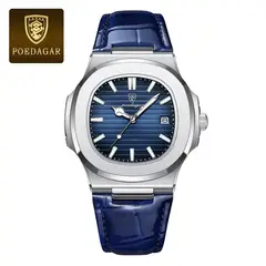 GENERICO - RELOJ HOMBRE CUERO AZUL POEDAGAR
