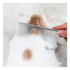 RYBIU IMPORT - Peine Limpiador de Pelos en Color Plateado Y+Papel de Regalo