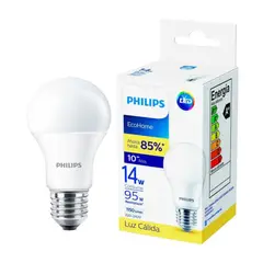 PHILIPS - Foco led 14w Luz Cálida luz amarilla ecohome