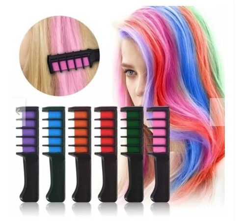 Peine Tiza para Cabello Tintes Temporal Lavable Niñas Mujeres