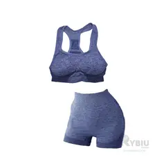 GENERICO - Conjunto de Yoga para Mujeres en Movimiento Azul