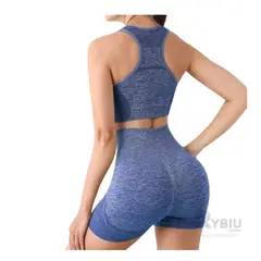 GENERICO - Conjunto Fitness de Alto Rendimiento Azul Y+Papel de Regalo