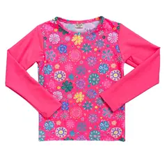RED CARROT - Polo para nadar niña manga larga lycra coral con flores