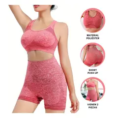 GENERICO - Short Top para Entrenamiento Rojo Y+Regalo Ligas para Peinar