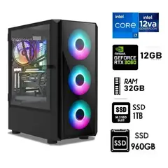 INTEL - Computadora PC Gamer Core i7-12TH Ram 32GB SSD M2 1TB+SSD 9600GB RTX 3060 12GB