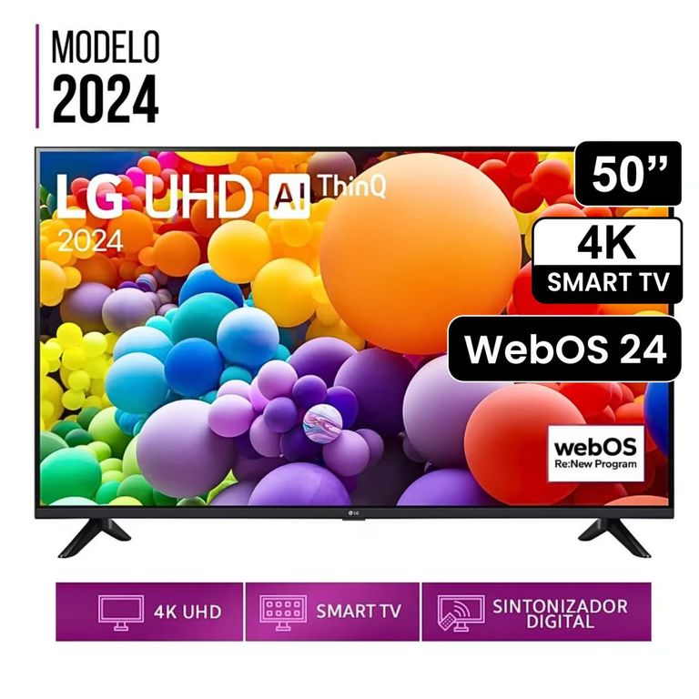 Televisor 50 Pulg. LED Smart TV 4K UHD con ThinQ AI 50UT7300PSA Modelo 2024